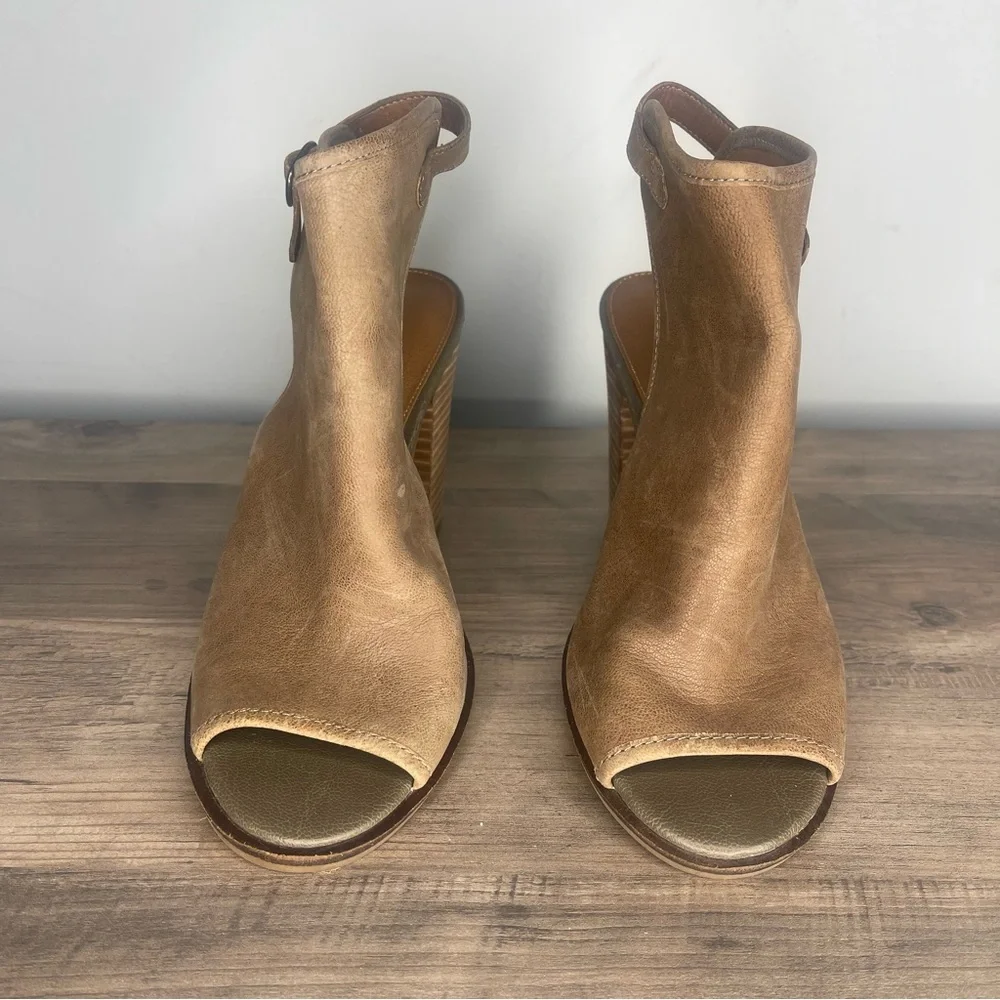 Lucky Brand Lisza Peep-Toe Slingback Block Heel Booties (7.5)